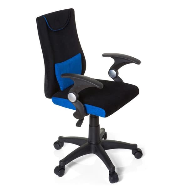 Snurrstol för barn - hjh OFFICE - KIDDY PRO AL - Svart/Blå - Tyg