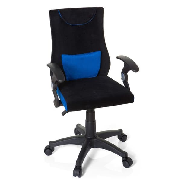 Snurrstol för barn - hjh OFFICE - KIDDY PRO AL - Svart/Blå - Tyg