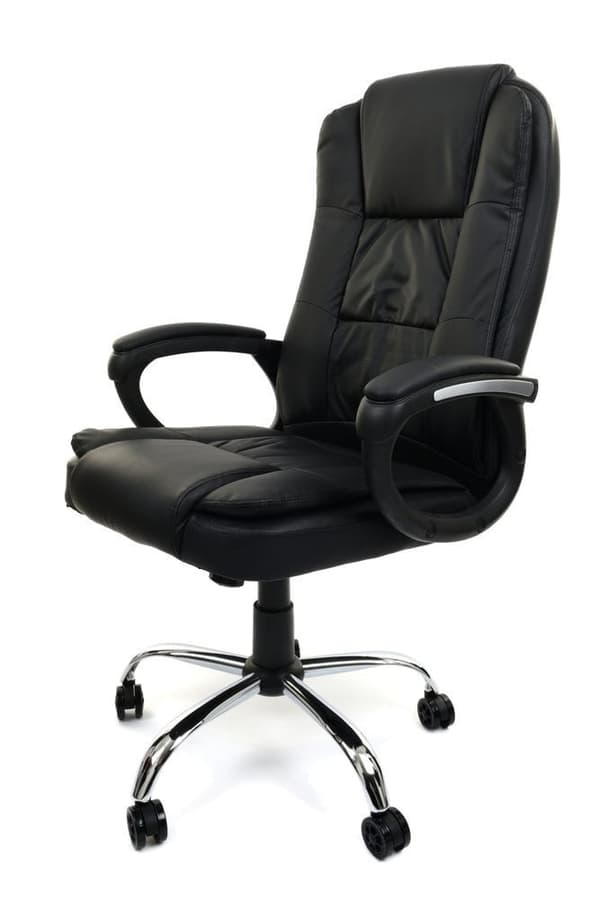 Hållbar svart ergonomisk kontorsstol med memory foam & justerbar höjd