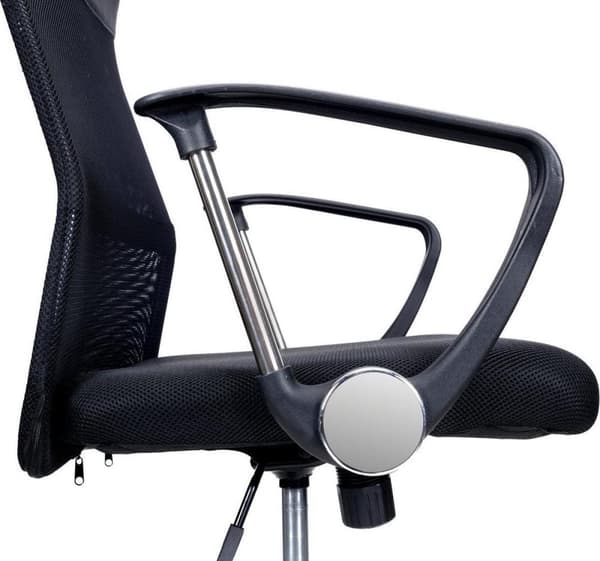 Ergonomisk Modern Kontorsstol med Kromdetaljer - Svart