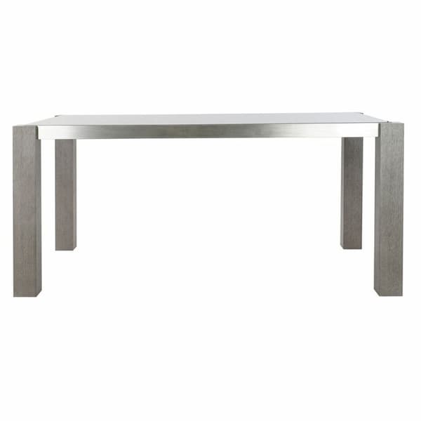Matsalsbord DKD Home Decor Glas Grå Aluminium Tölgy Härdat glas (162 x 92 x 74 cm)