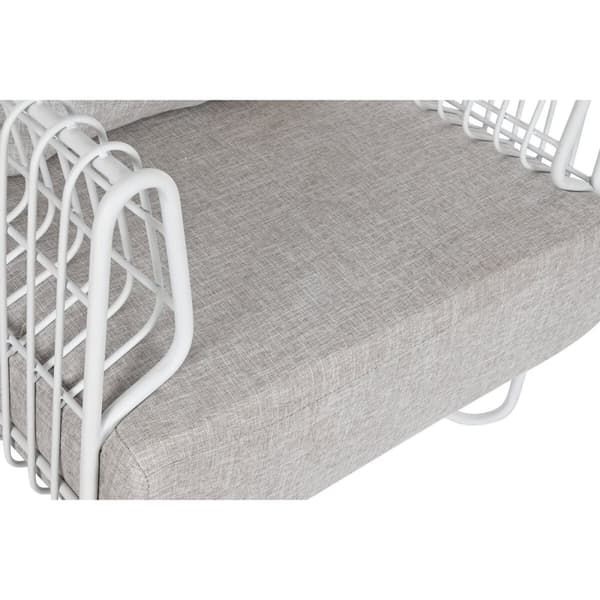 Lænestol Home ESPRIT Hvid Metal 76 x 66 x 65 cm