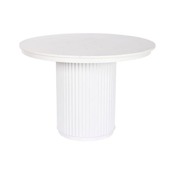 Spisebord Home ESPRIT Hvid Metal Marmor 110 x 110 x 76 cm
