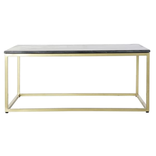 Olohuoneen pöytä DKD Home Decor Musta Kullattu Marmori Rauta 100 x 61 x 43 cm