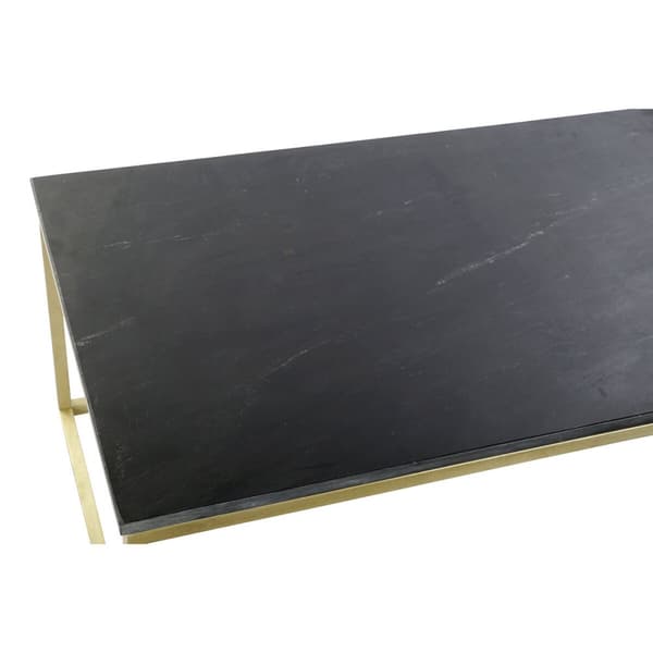 Olohuoneen pöytä DKD Home Decor Musta Kullattu Marmori Rauta 100 x 61 x 43 cm