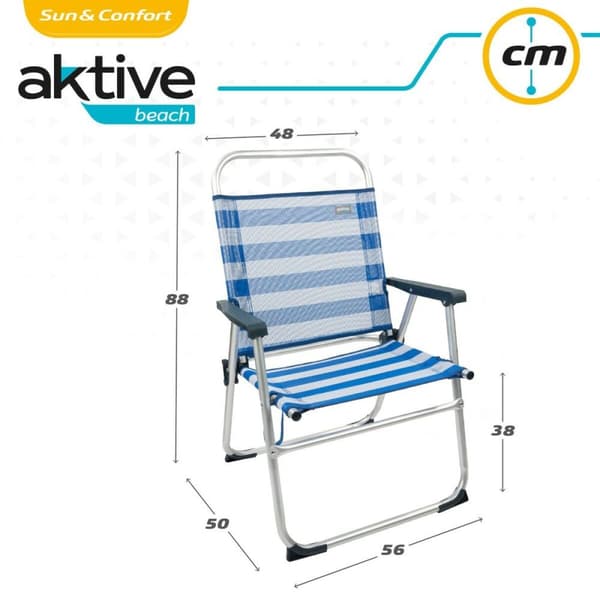 Rantatuoli Aktive Sininen Valkoinen 48 x 88 x 50 cm Alumiini Taitettava (4 osaa)