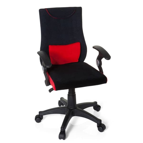 Snurrbar stol för barn - hjh OFFICE - KIDDY PRO AL - Svart/Röd - Tyg
