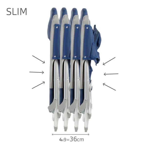 Rantatuoli Aktive Slim Taitettava Laivastonsininen 47 x 87 x 58 cm (2 osaa)