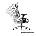 Miniatyrbild 5 av 6: Ergonomisk kontorsstol - Diablo - V-Master - 3D-armstöd - Svankstöd - Svart-Vit V-Mesh-tyg