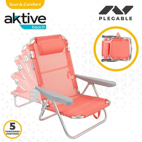 Pääntuellinen kokoontaitettava tuoli Aktive Flamingo Koralli 48 x 84 x 46 cm (2 osaa)