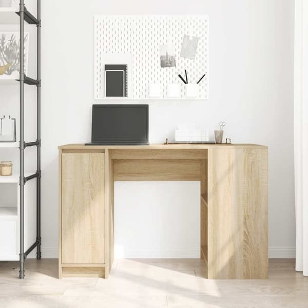vidaXL Skrivebord sonoma eik 120x42x76 cm konstruert tre