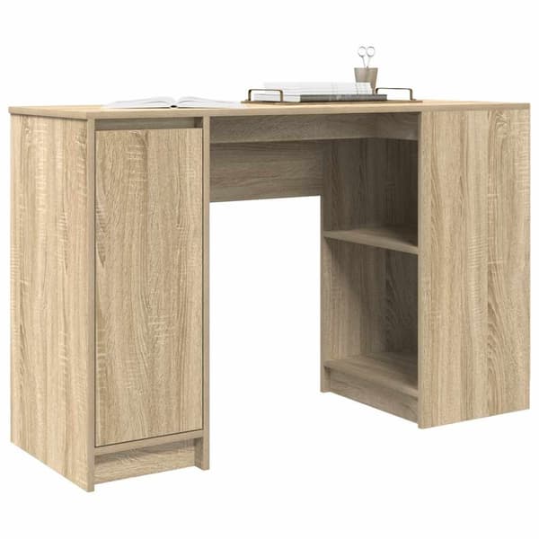 vidaXL Skrivebord sonoma eik 120x42x76 cm konstruert tre