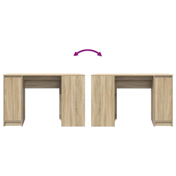 vidaXL Skrivebord sonoma eik 120x42x76 cm konstruert tre