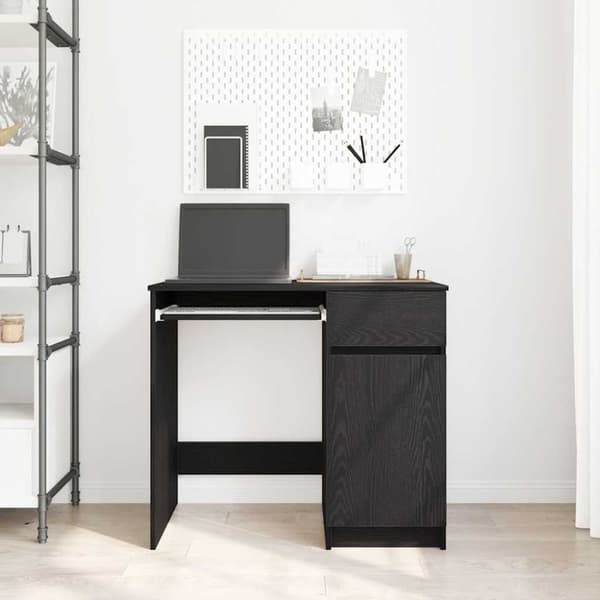 vidaXL Skrivbord svart ek 86x49x76 cm konstruerat trä