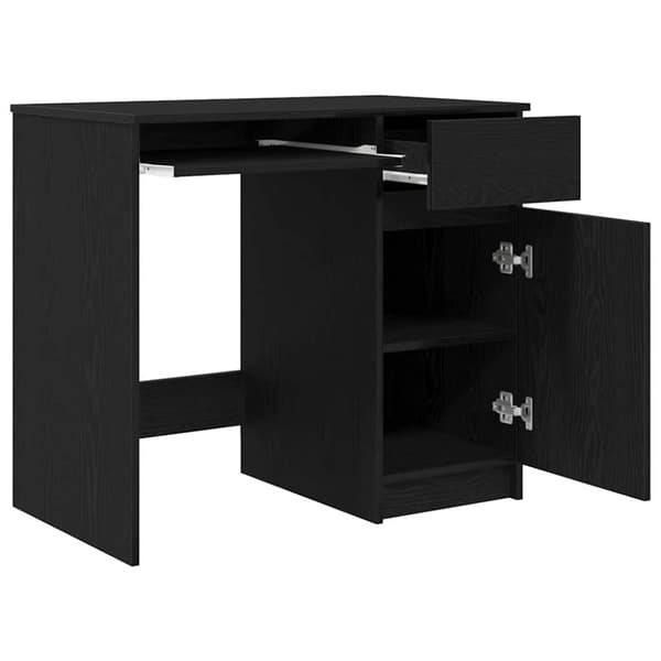 vidaXL Skrivbord svart ek 86x49x76 cm konstruerat trä