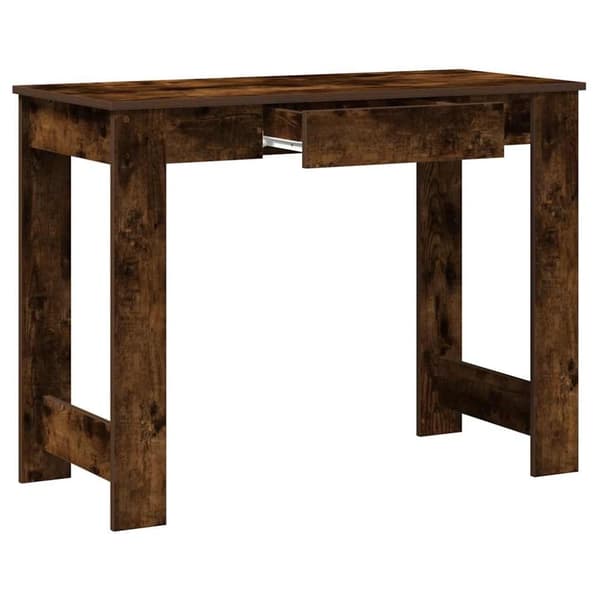 vidaXL Työpöytä savutammi 100x45x75 cm tekninen puu