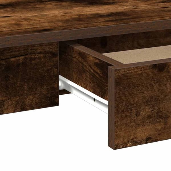vidaXL Työpöytä savutammi 100x45x75 cm tekninen puu
