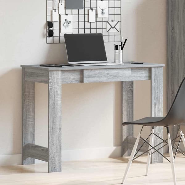vidaXL skrivebord 100x45x75 cm konstrueret træ grå sonoma-eg