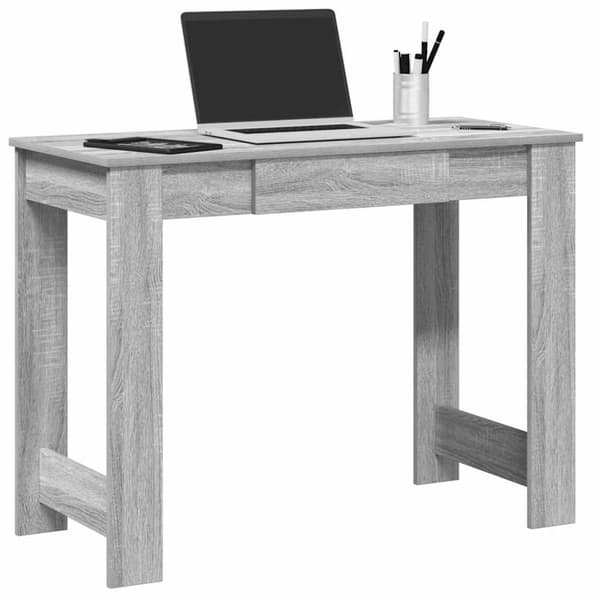 vidaXL skrivebord 100x45x75 cm konstrueret træ grå sonoma-eg