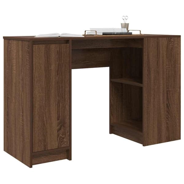 vidaXL skrivebord 120x42x76 cm konstrueret træ brun egetræsfarve