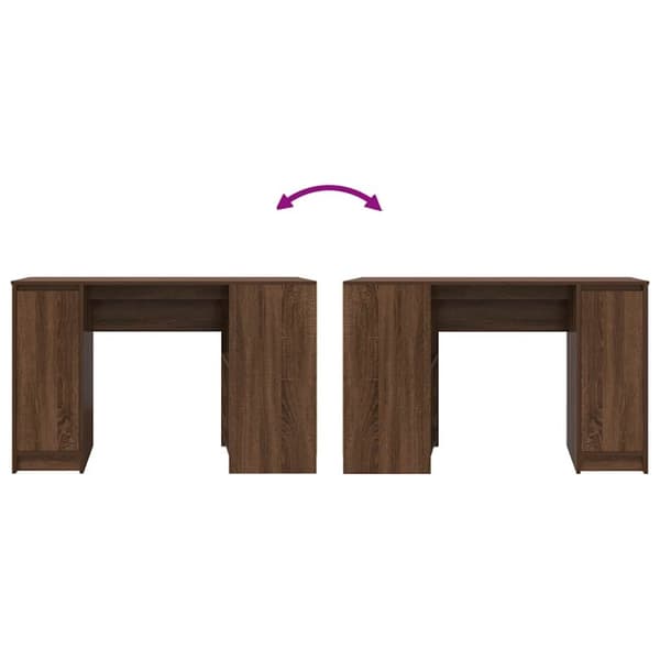 vidaXL skrivebord 120x42x76 cm konstrueret træ brun egetræsfarve