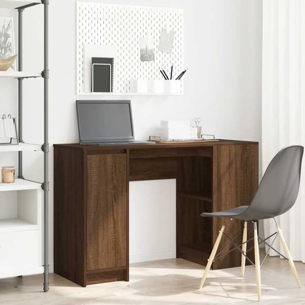 vidaXL skrivebord 120x42x76 cm konstrueret træ brun egetræsfarve