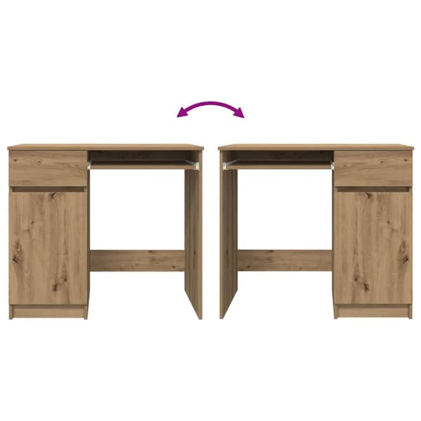 vidaXL skrivebord 86x49x76 cm konstrueret træ kunsteg