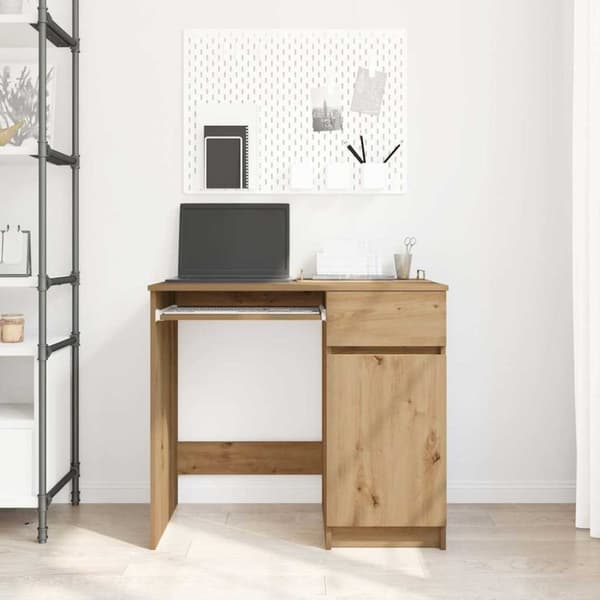 vidaXL Skrivebord artisan eik 84x40x75 cm konstruert tre