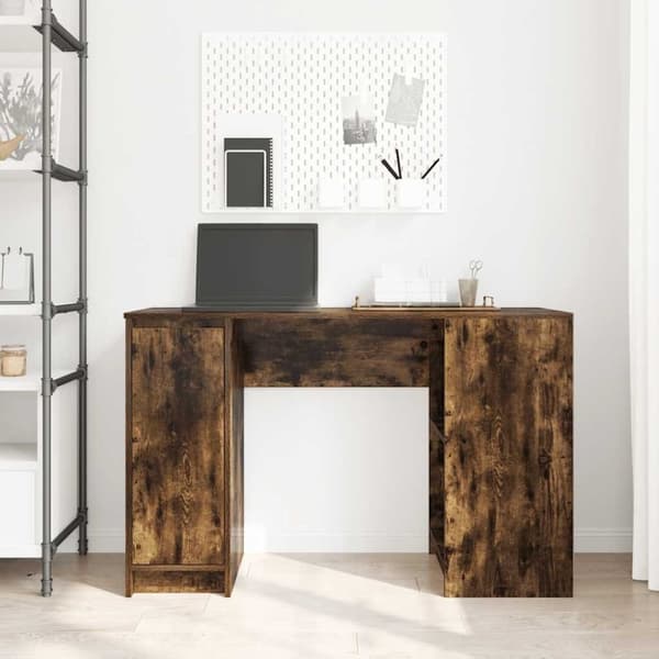 vidaXL Työpöytä savutammi 120x42x76 cm tekninen puu