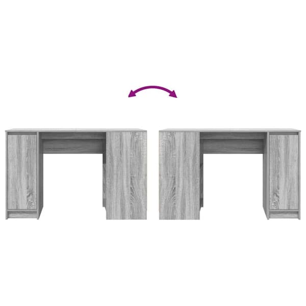vidaXL skrivebord 120x42x76 cm konstrueret træ grå sonoma-eg