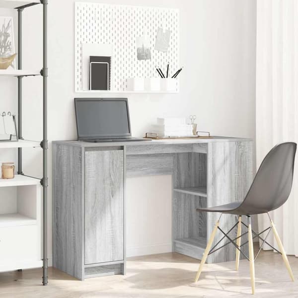 vidaXL skrivebord 120x42x76 cm konstrueret træ grå sonoma-eg