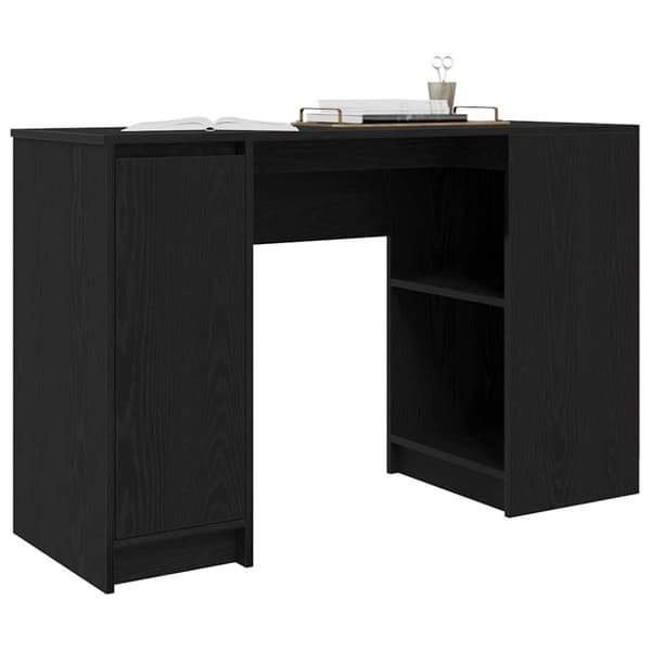 vidaXL Työpöytä musta tammi 120x42x76 cm tekninen puu