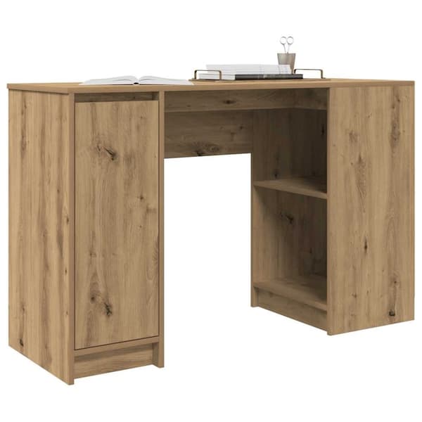 vidaXL Skrivbord hantverksmässig ek 120x42x76 cm konstruerat trä