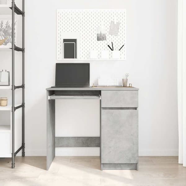 vidaXL Työpöytä betoninharmaa 86x49x76 cm tekninen puu
