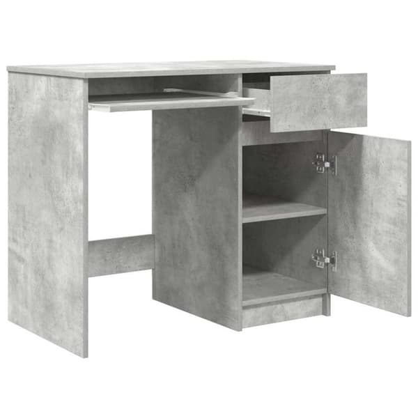 vidaXL Työpöytä betoninharmaa 86x49x76 cm tekninen puu