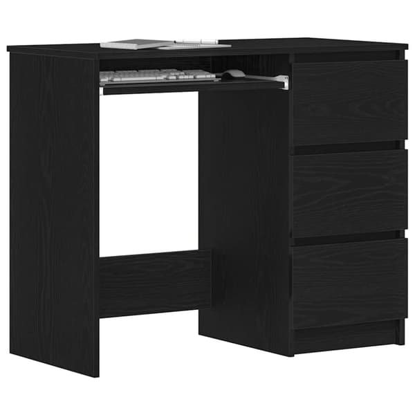 vidaXL Skrivebord svart eik 90x45x76 cm konstruert tre