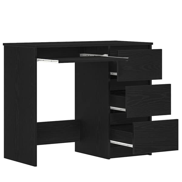 vidaXL Skrivebord svart eik 90x45x76 cm konstruert tre