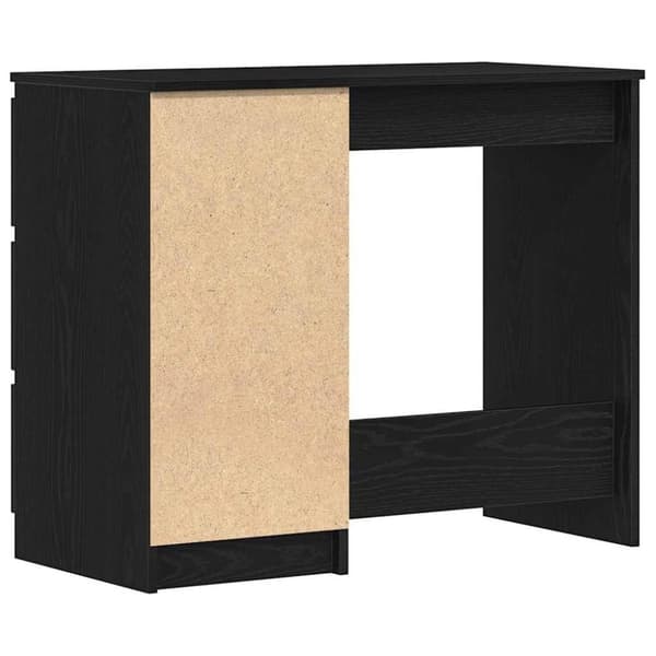 vidaXL Skrivebord svart eik 90x45x76 cm konstruert tre