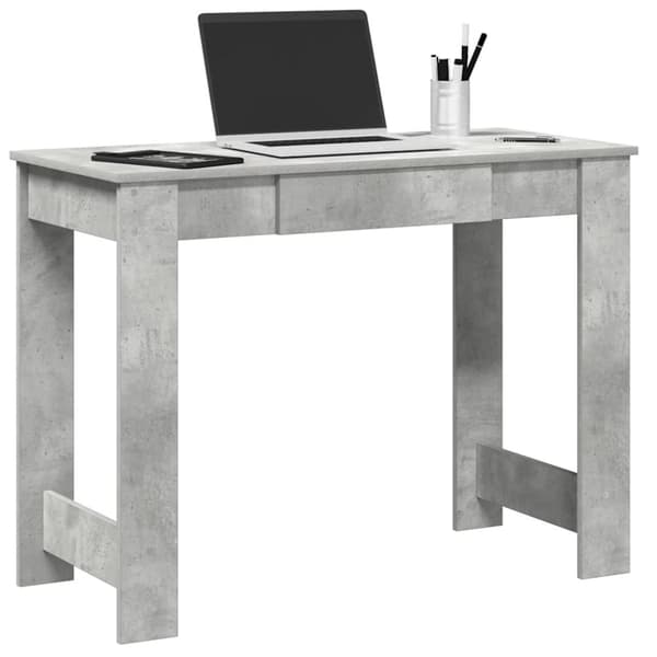 vidaXL skrivebord 100x45x75 cm konstrueret træ betongrå