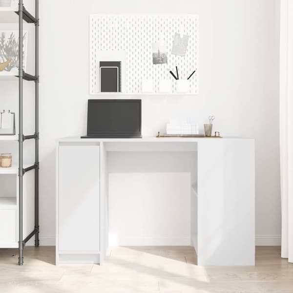 vidaXL skrivebord 120x42x76 cm konstrueret træ hvid