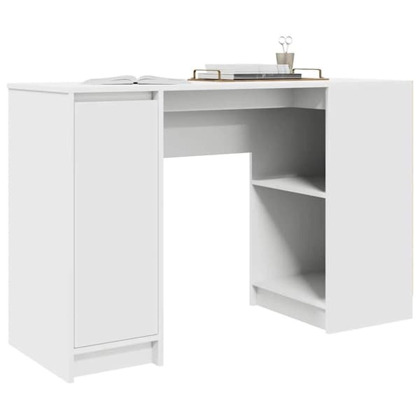 vidaXL skrivebord 120x42x76 cm konstrueret træ hvid