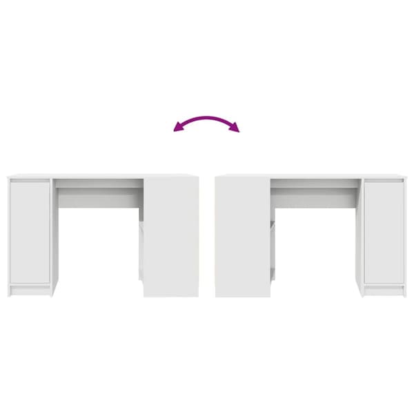vidaXL skrivebord 120x42x76 cm konstrueret træ hvid