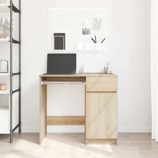 vidaXL Työpöytä Sonoma-tammi 86x49x76 cm tekninen puu