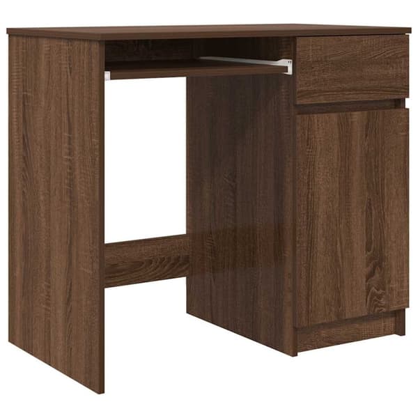 vidaXL skrivebord 86x49x76 cm konstrueret træ brun egetræsfarve
