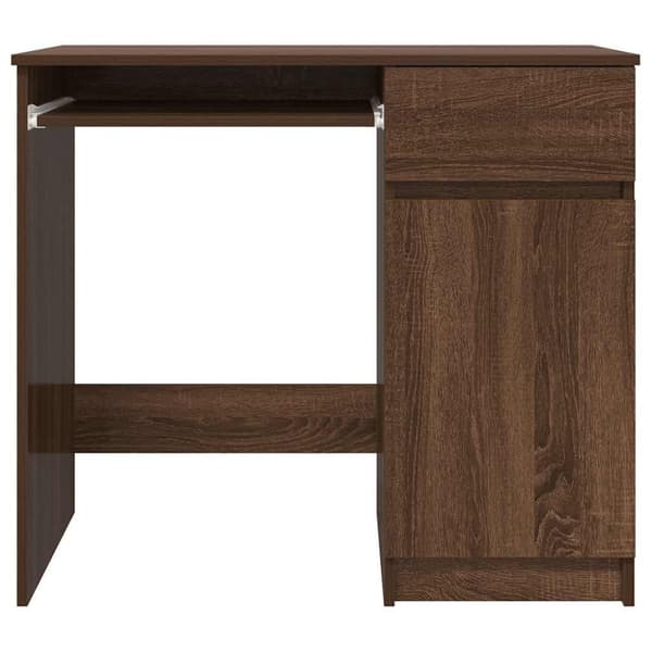 vidaXL skrivebord 86x49x76 cm konstrueret træ brun egetræsfarve
