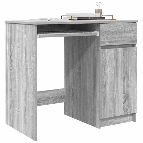 vidaXL skrivebord 86x49x76 cm konstrueret træ grå sonoma-eg