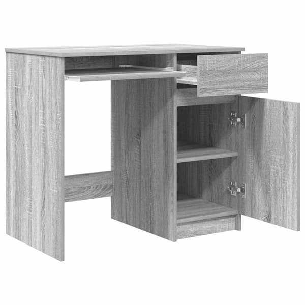 vidaXL skrivebord 86x49x76 cm konstrueret træ grå sonoma-eg