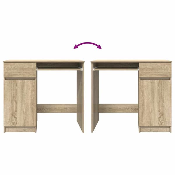 vidaXL Skrivbord sonoma ek 86x49x76 cm konstruerat trä