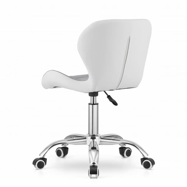 AVOLA Ekologisk Läder Skrivbordsstol - Grå/Vit, Ergonomisk, Svängbar, Höjjusterbar för Hemmaarbetare