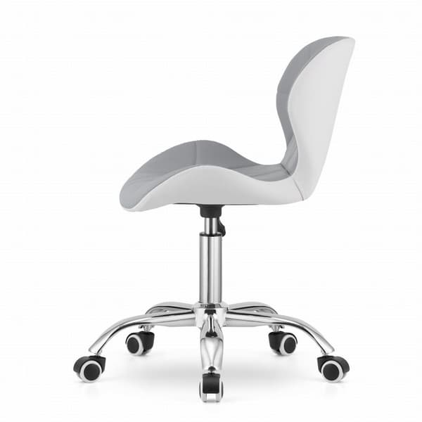 AVOLA Ergonomisk Børnestole - Justerbar, Eco-Læder, Grå-Hvid